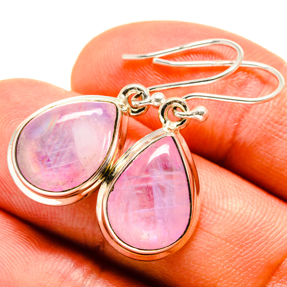 Pink Moonstone Earrings handcrafted by Anasilvercos - EARR415108
