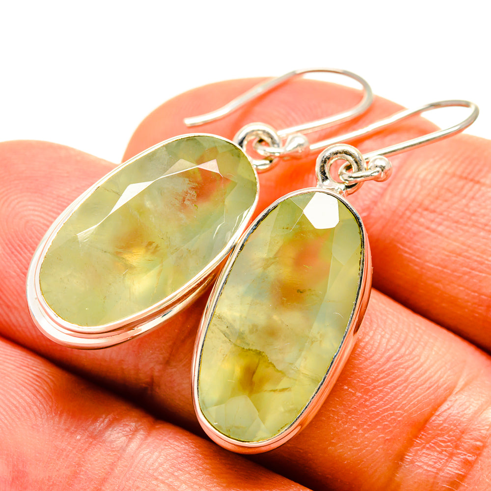 Prehnite Earrings handcrafted by Anasilvercos - EARR415114