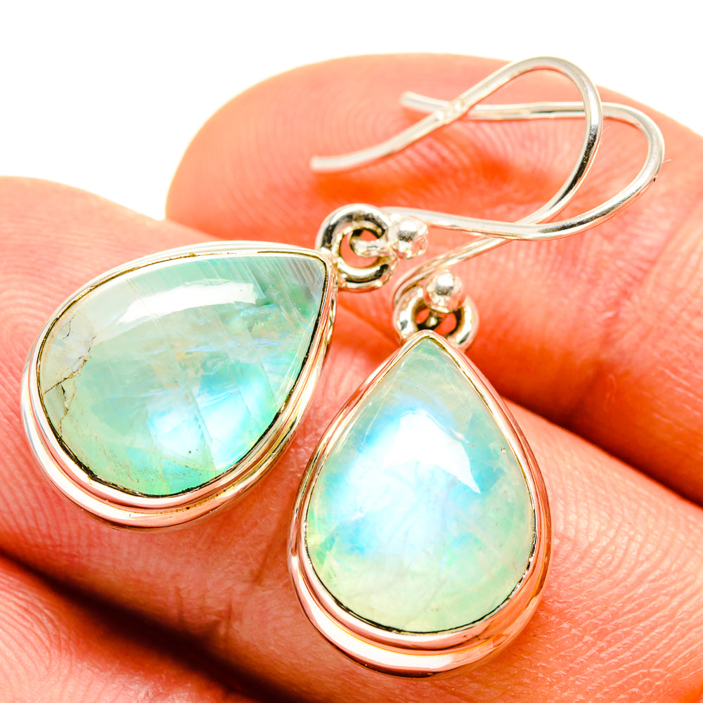 Green Moonstone Earrings handcrafted by Anasilvercos - EARR415119