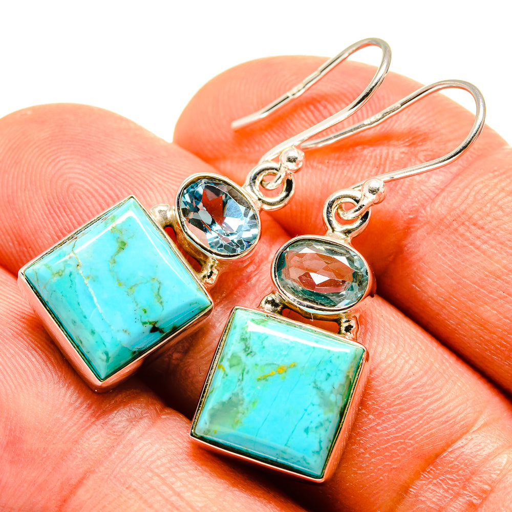 Arizona Turquoise Earrings handcrafted by Anasilvercos - EARR415123