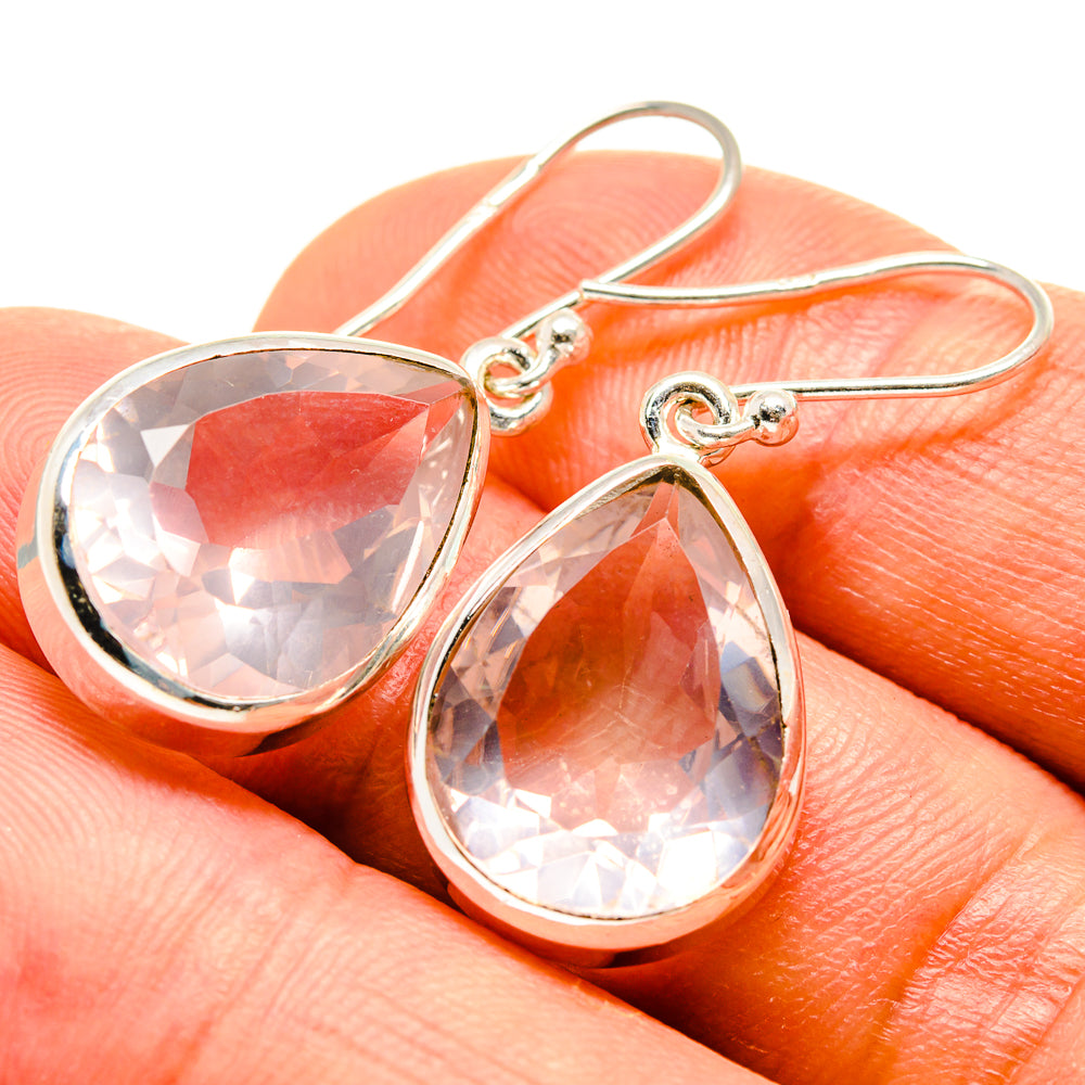 Rose Quartz Earrings handcrafted by Anasilvercos - EARR415137