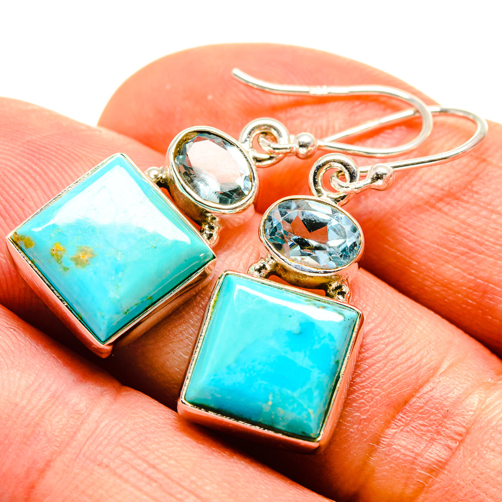 Arizona Turquoise Earrings handcrafted by Anasilvercos - EARR415143