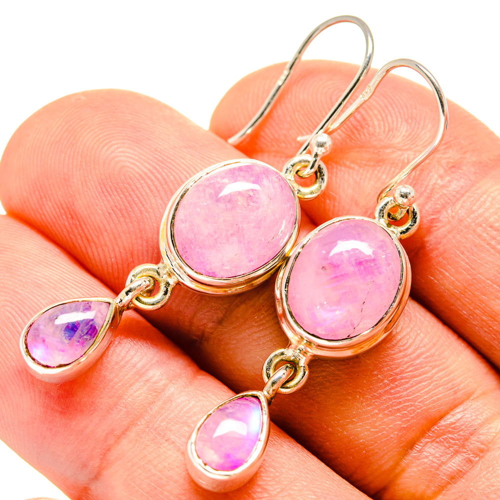 Pink Moonstone Earrings handcrafted by Anasilvercos - EARR415147