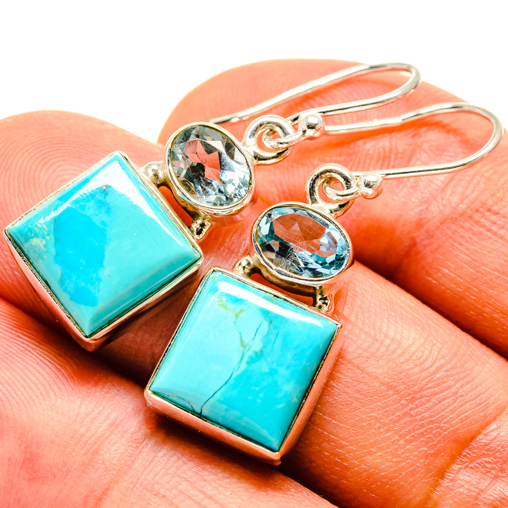 Arizona Turquoise Earrings handcrafted by Anasilvercos - EARR415148