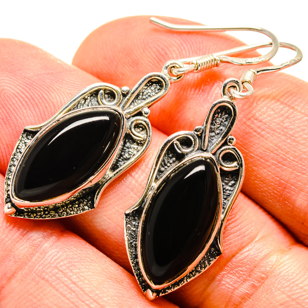 Black Onyx Earrings handcrafted by Anasilvercos - EARR415163