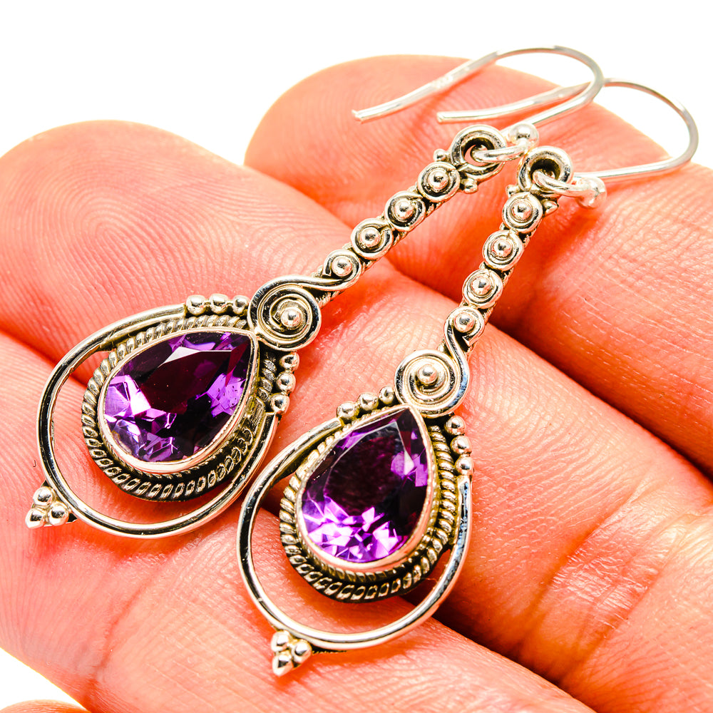 Amethyst Earrings handcrafted by Anasilvercos - EARR415164