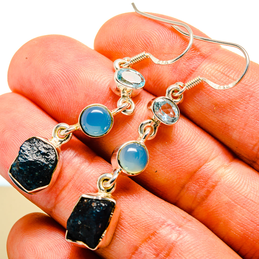 Blue Fluorite Earrings handcrafted by Anasilvercos - EARR415175