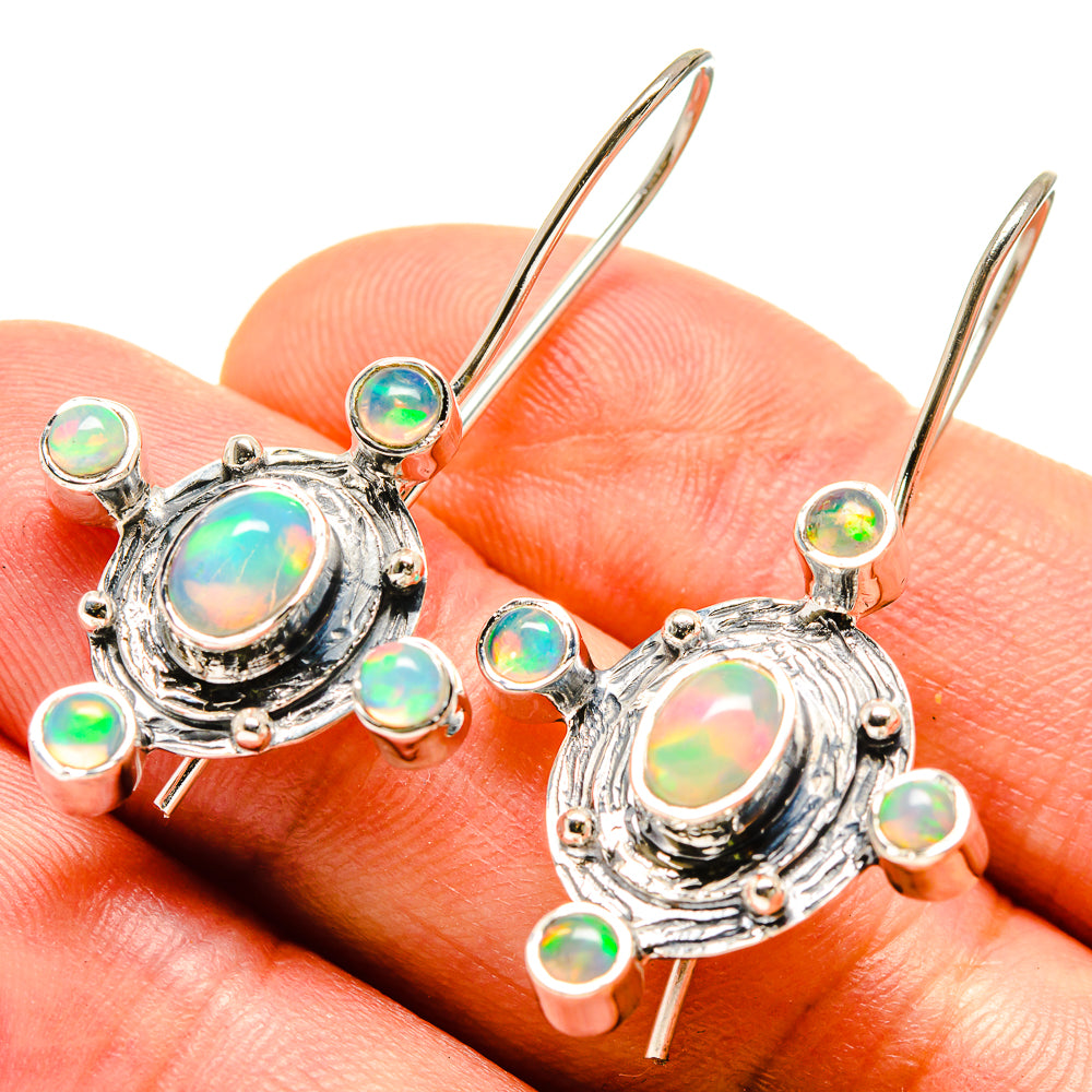Ethiopian Opal Earrings handcrafted by Anasilvercos - EARR415177
