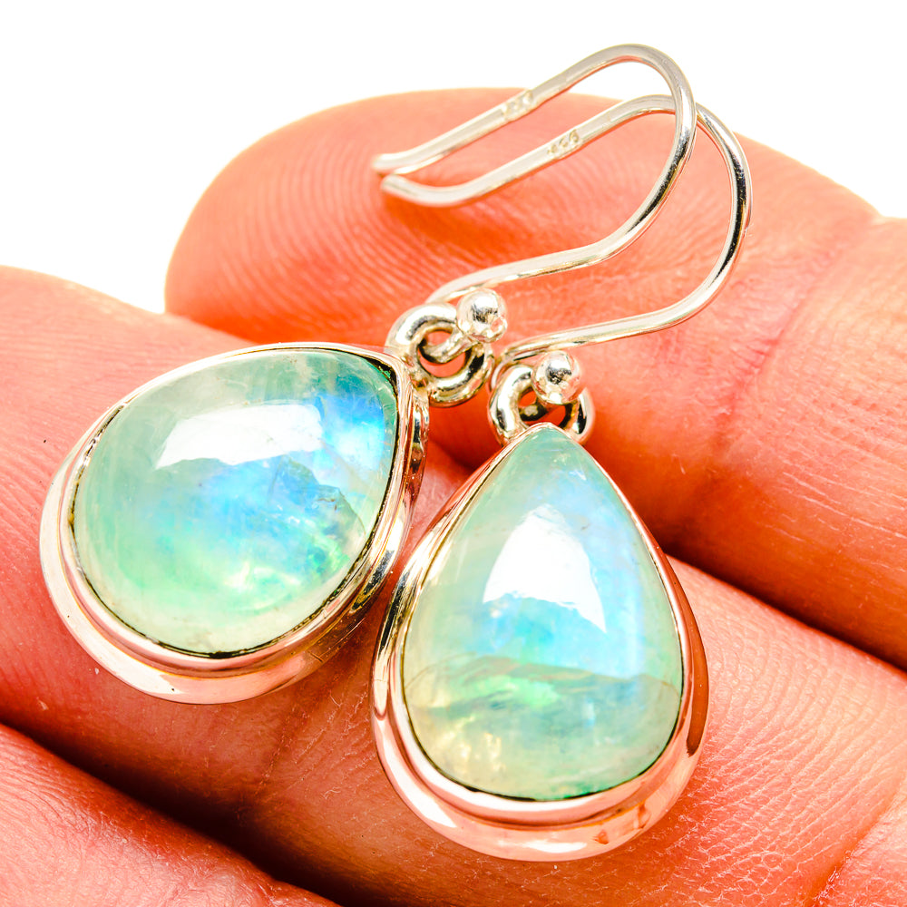 Green Moonstone Earrings handcrafted by Anasilvercos - EARR415185