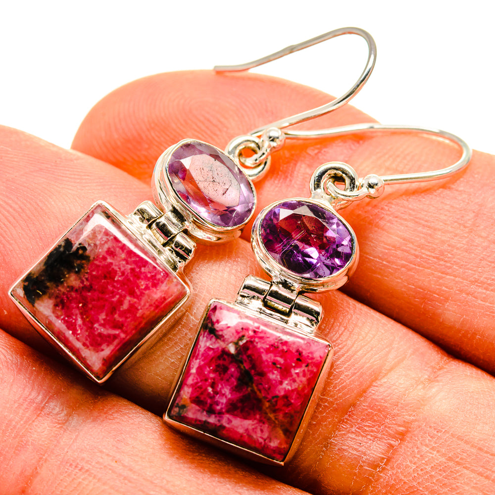 Rhodonite Earrings handcrafted by Anasilvercos - EARR415186