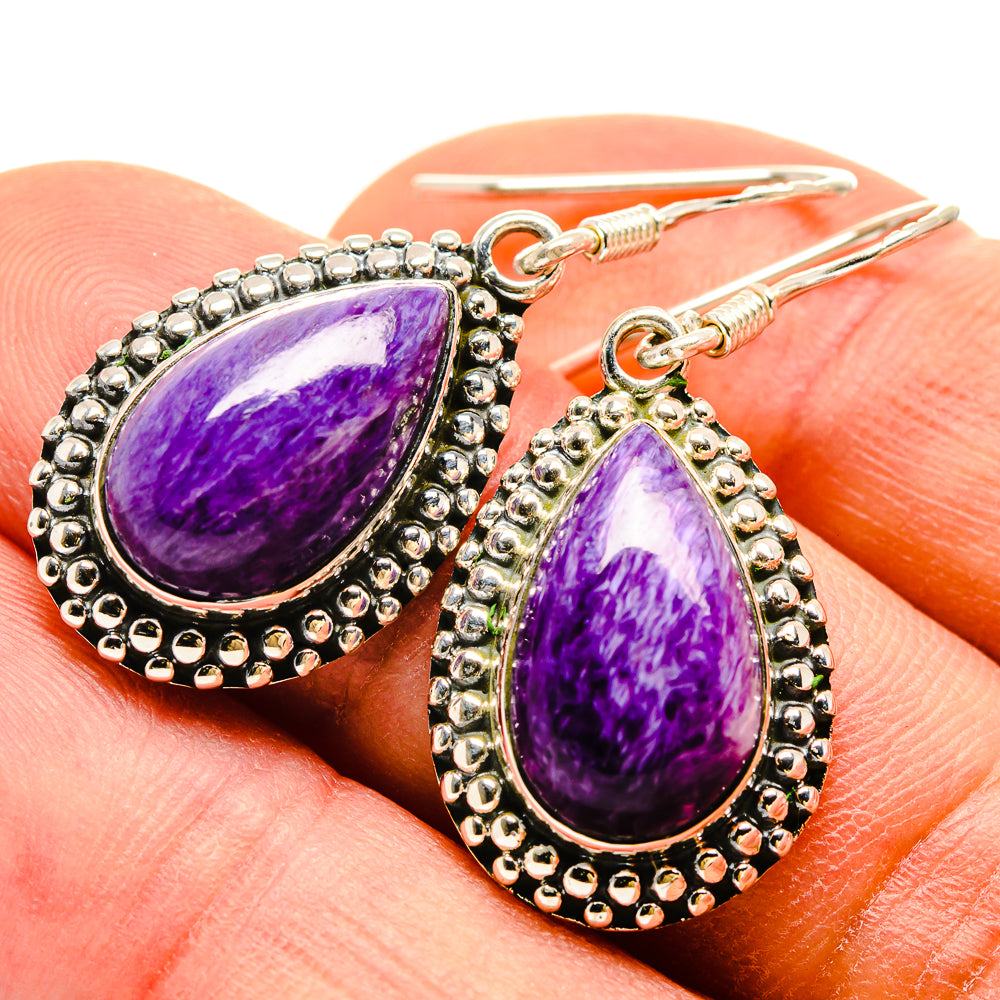 Charoite Earrings handcrafted by Anasilvercos - EARR415198