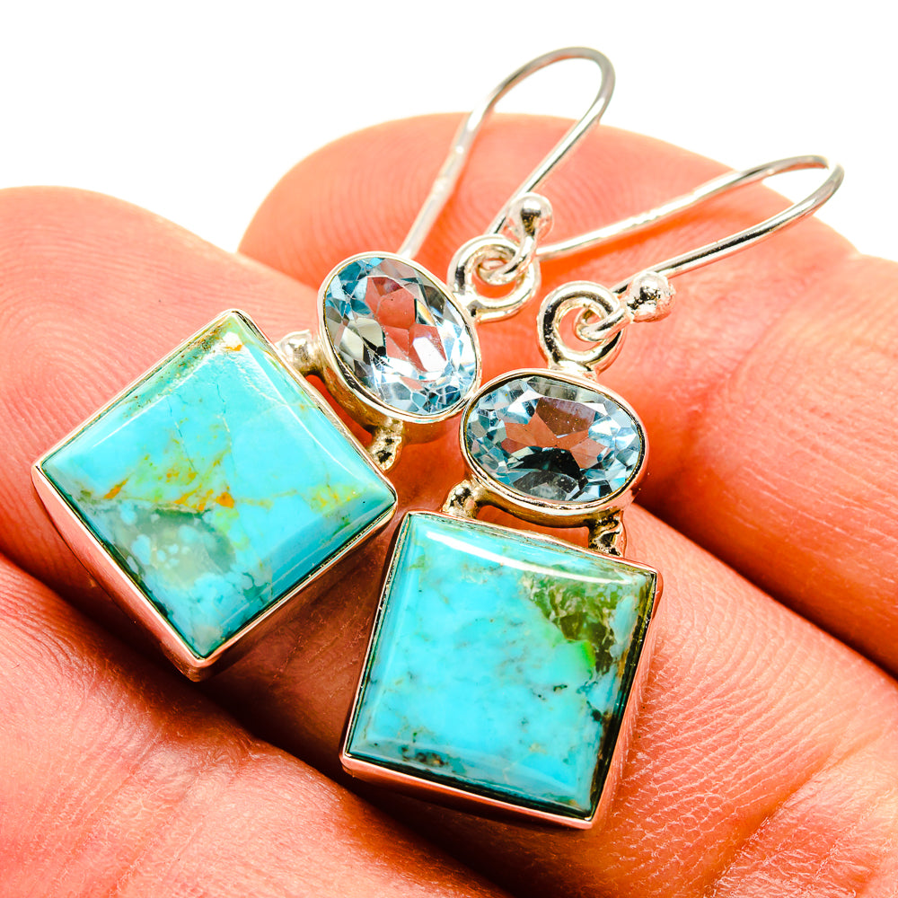 Arizona Turquoise Earrings handcrafted by Anasilvercos - EARR415201