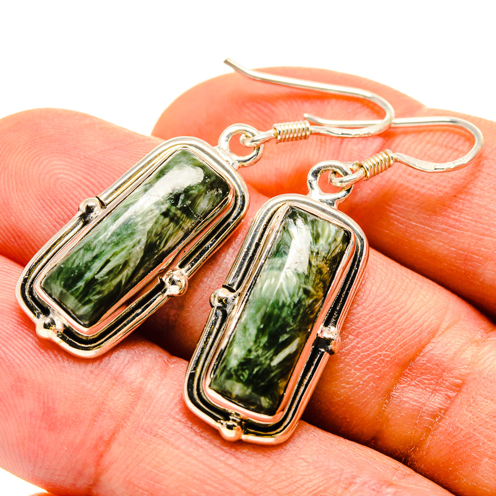 Seraphinite Earrings handcrafted by Anasilvercos - EARR415212