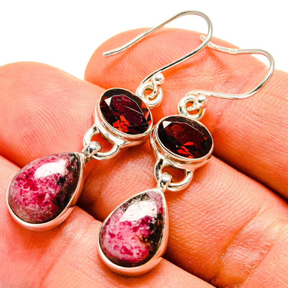 Rhodonite Earrings handcrafted by Anasilvercos - EARR415236