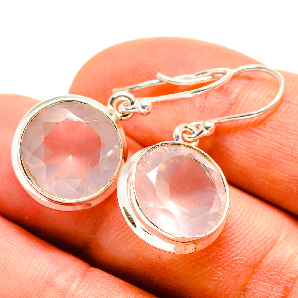 Rose Quartz Earrings handcrafted by Anasilvercos - EARR415257