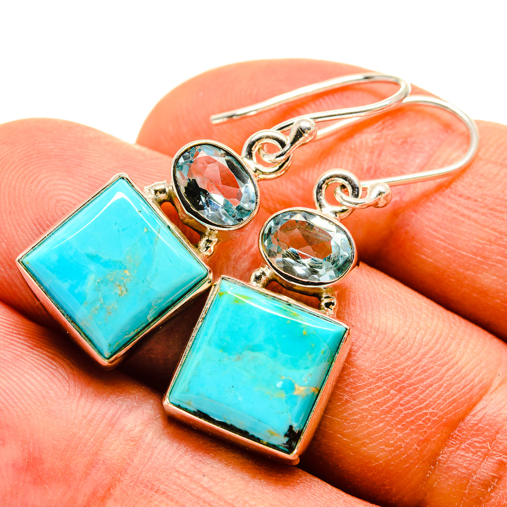 Arizona Turquoise Earrings handcrafted by Anasilvercos - EARR415258