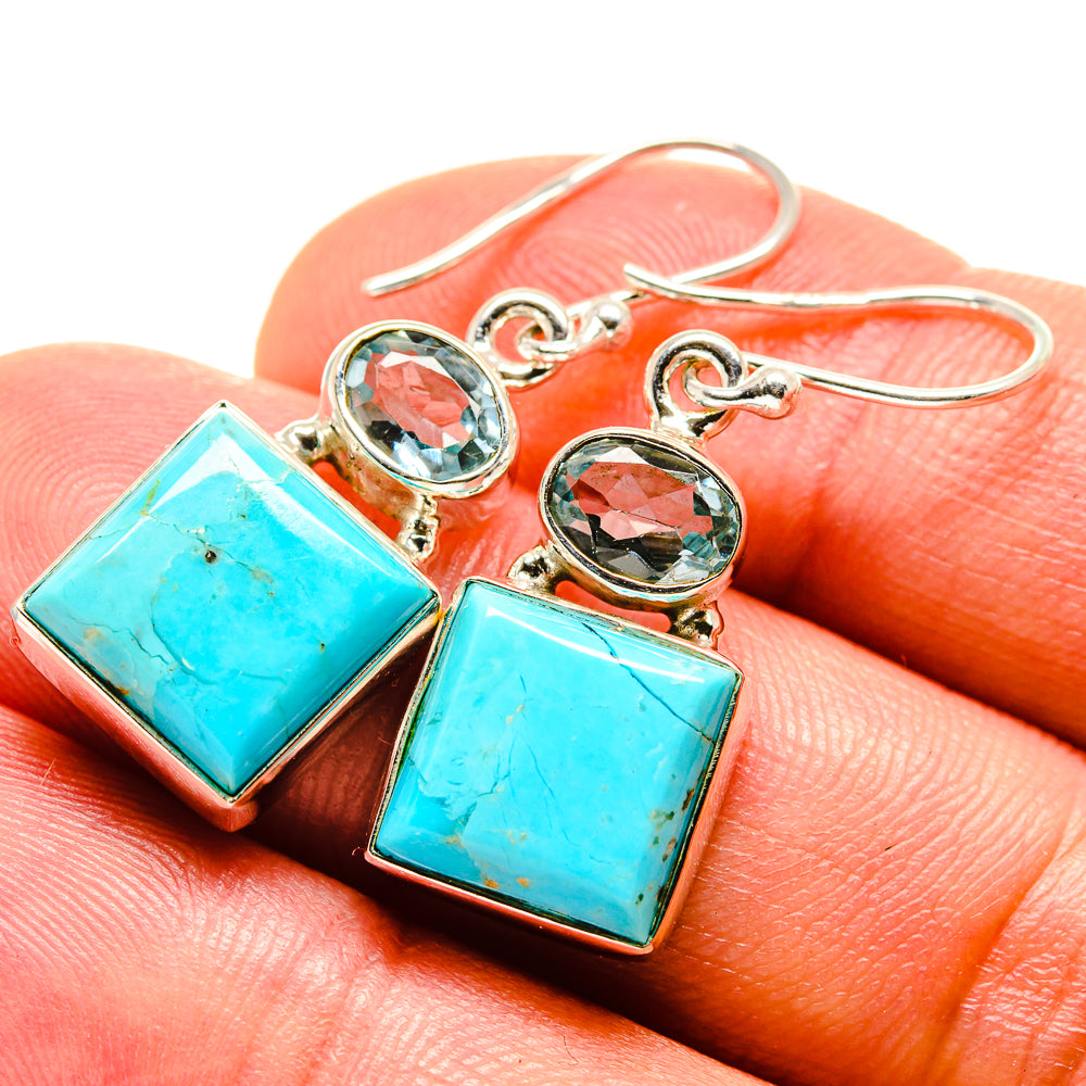 Arizona Turquoise Earrings handcrafted by Anasilvercos - EARR415266