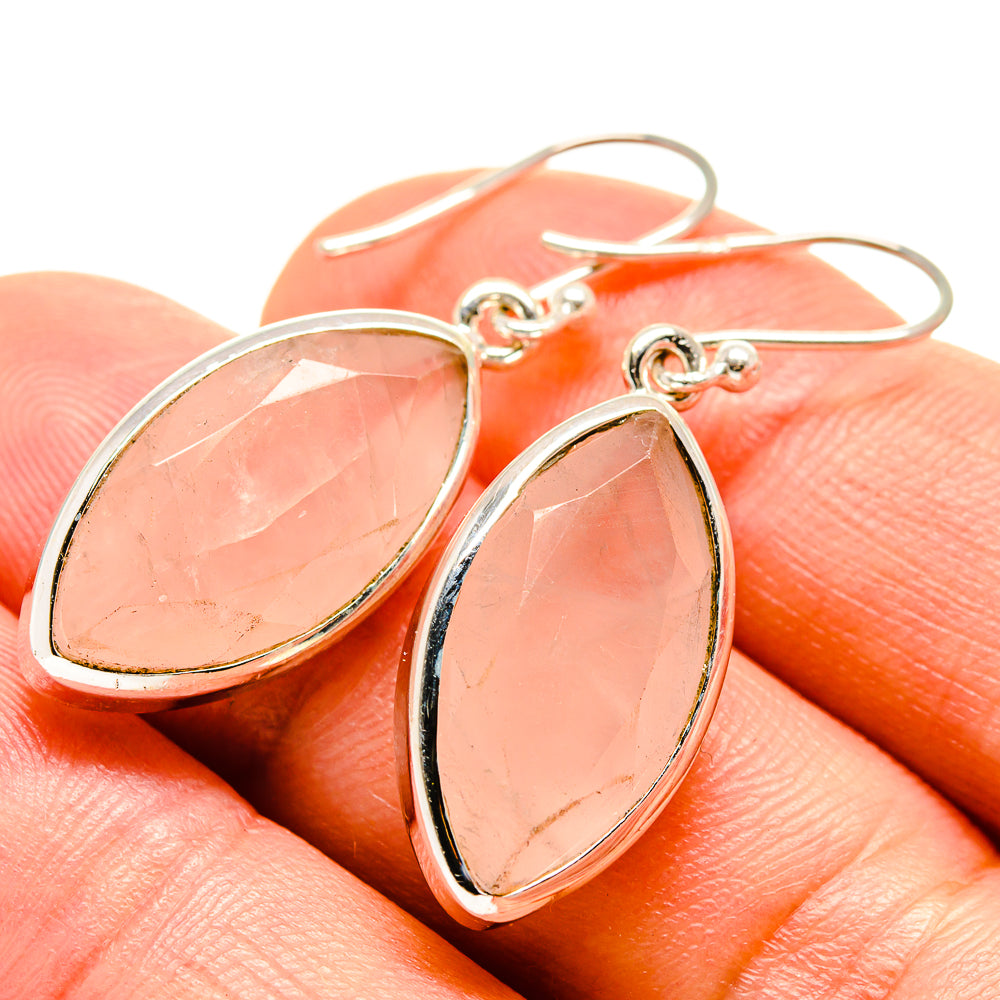 Rose Quartz Earrings handcrafted by Anasilvercos - EARR415278