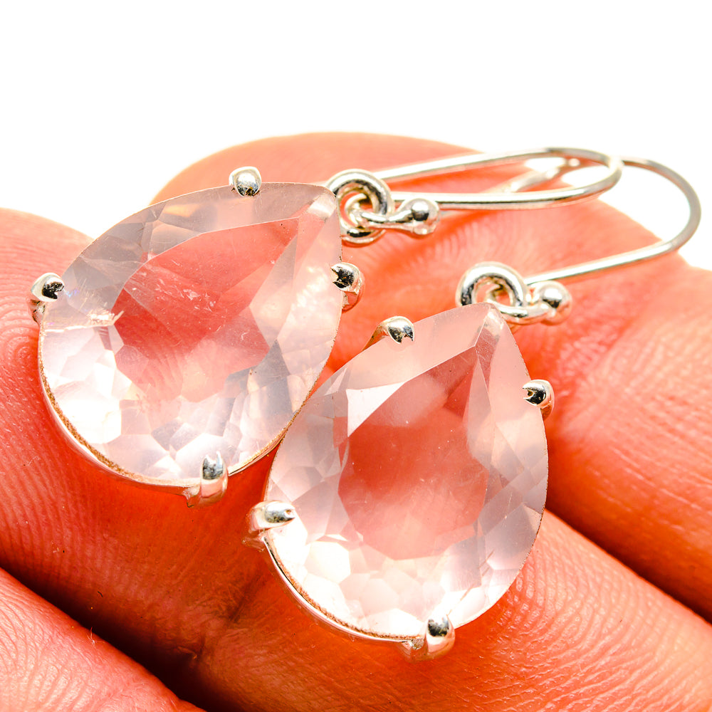 Rose Quartz Earrings handcrafted by Anasilvercos - EARR415283