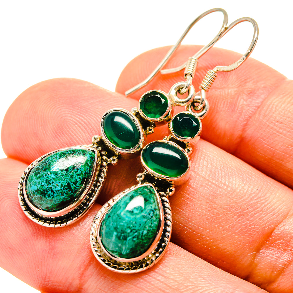 Chrysocolla Earrings handcrafted by Anasilvercos - EARR415288