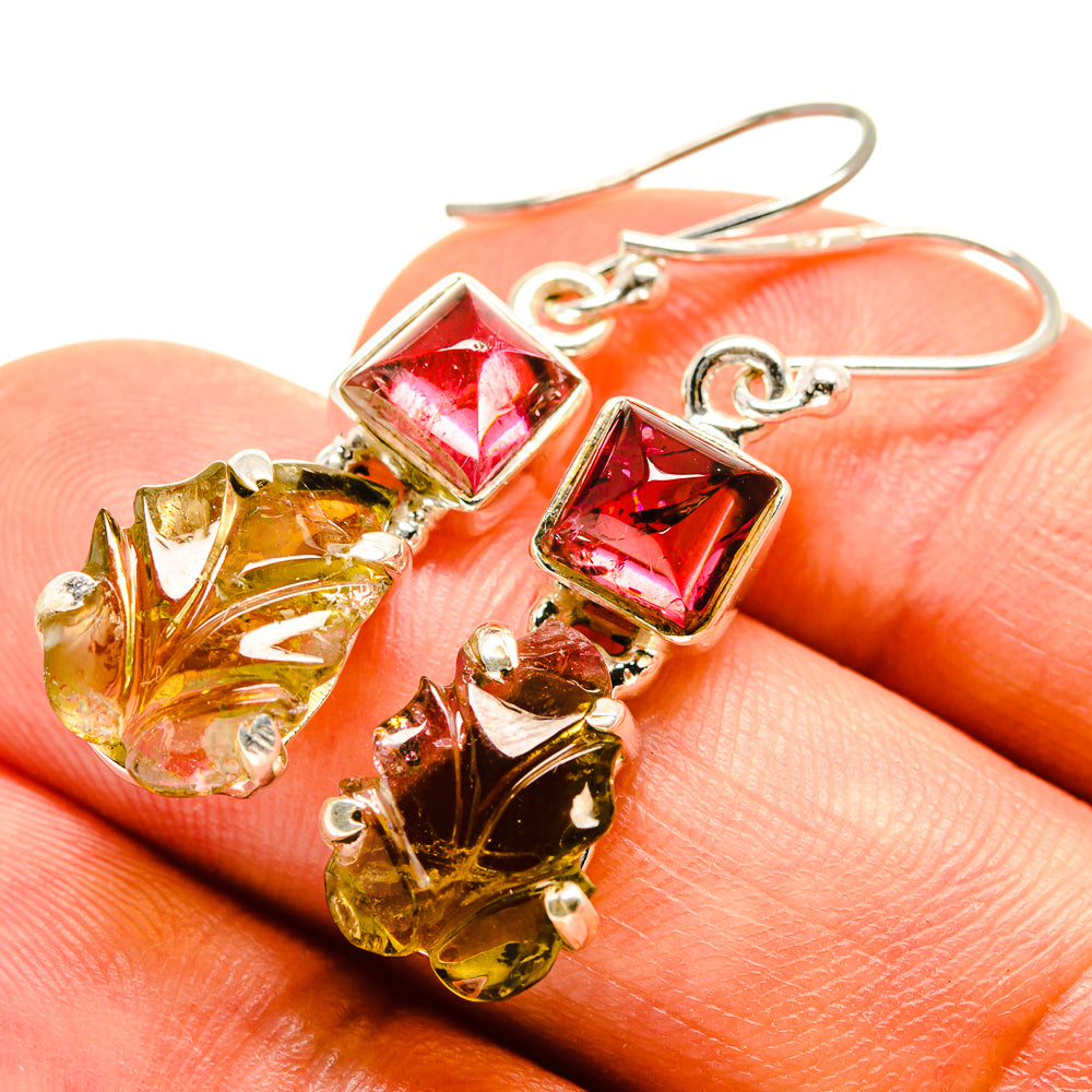 Watermelon Tourmaline Earrings handcrafted by Anasilvercos - EARR415301