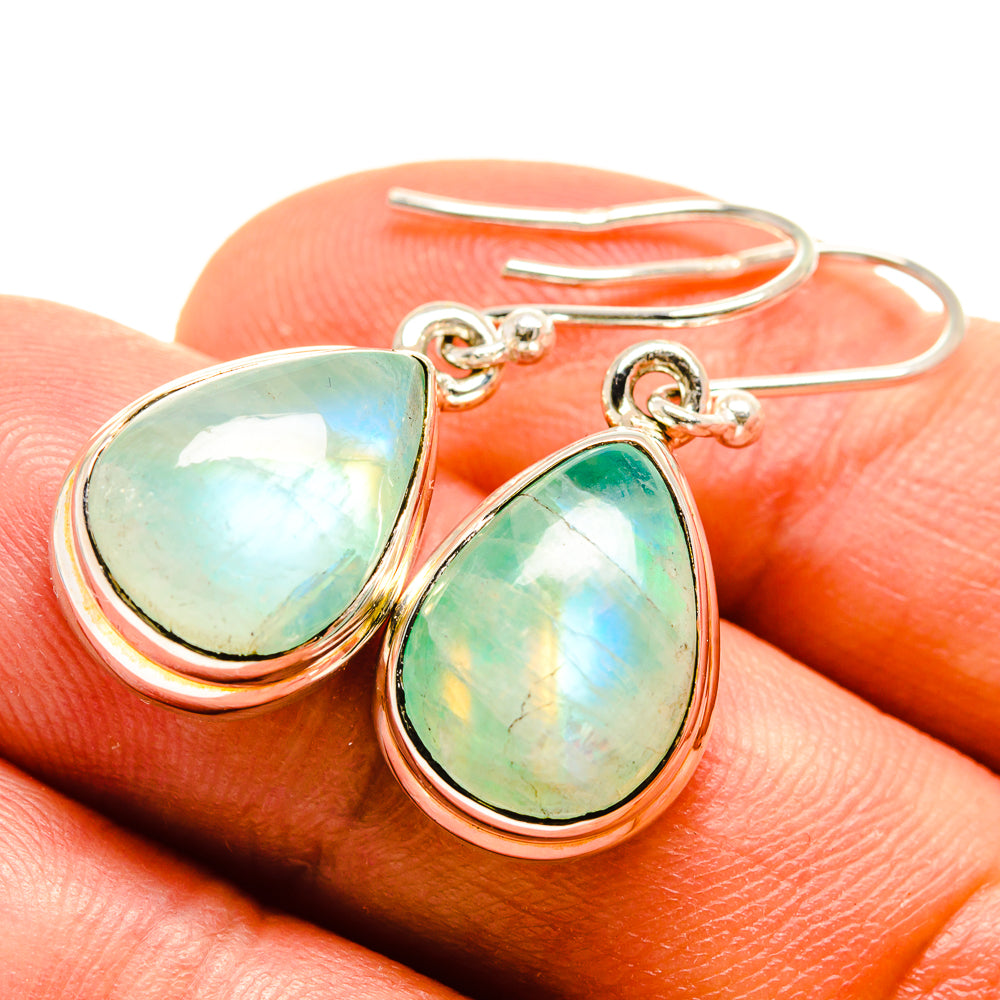 Green Moonstone Earrings handcrafted by Anasilvercos - EARR415302
