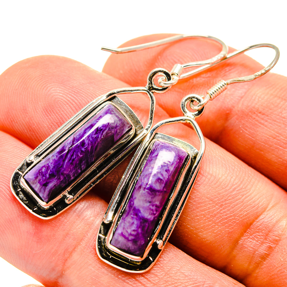 Charoite Earrings handcrafted by Anasilvercos - EARR415304