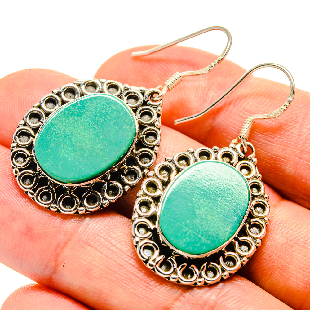 Tibetan Turquoise Earrings handcrafted by Anasilvercos - EARR415310