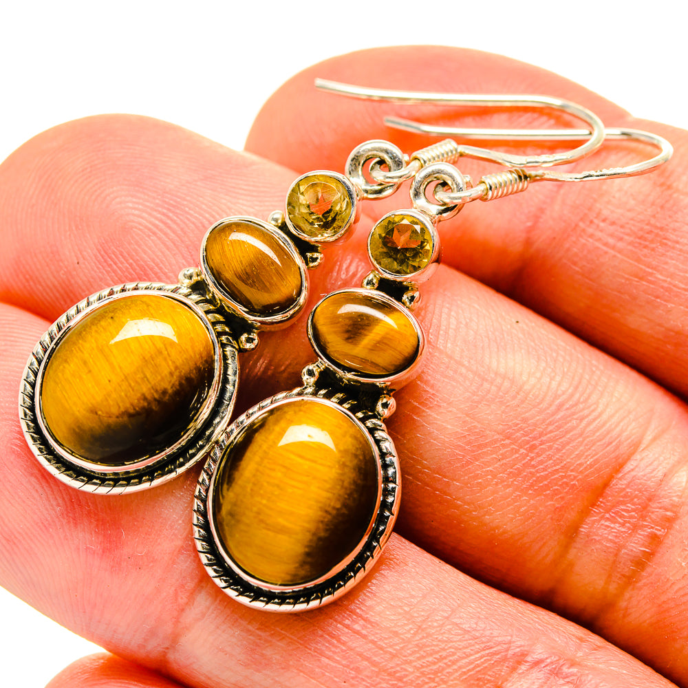 Tiger Eye Earrings handcrafted by Anasilvercos - EARR415324