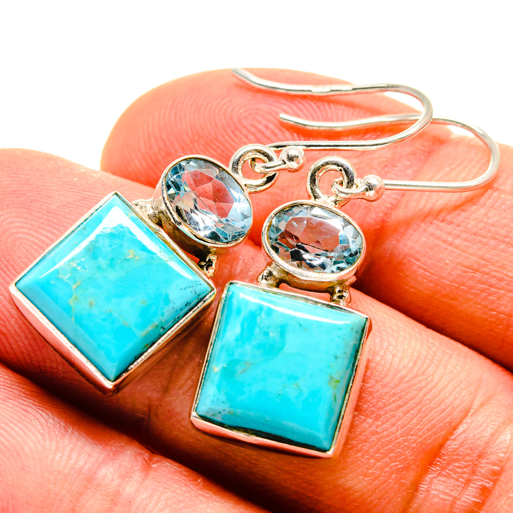Arizona Turquoise Earrings handcrafted by Anasilvercos - EARR415344