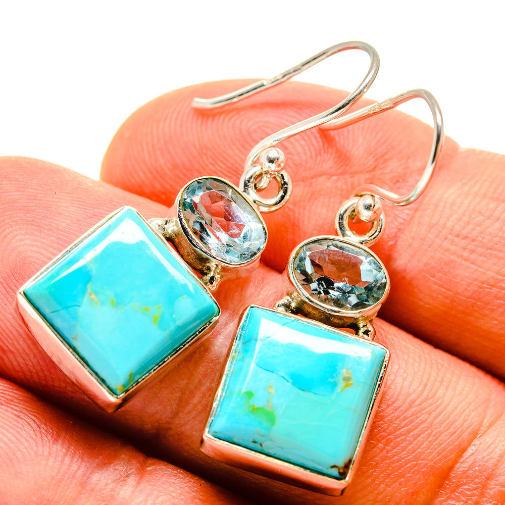 Arizona Turquoise Earrings handcrafted by Anasilvercos - EARR415353