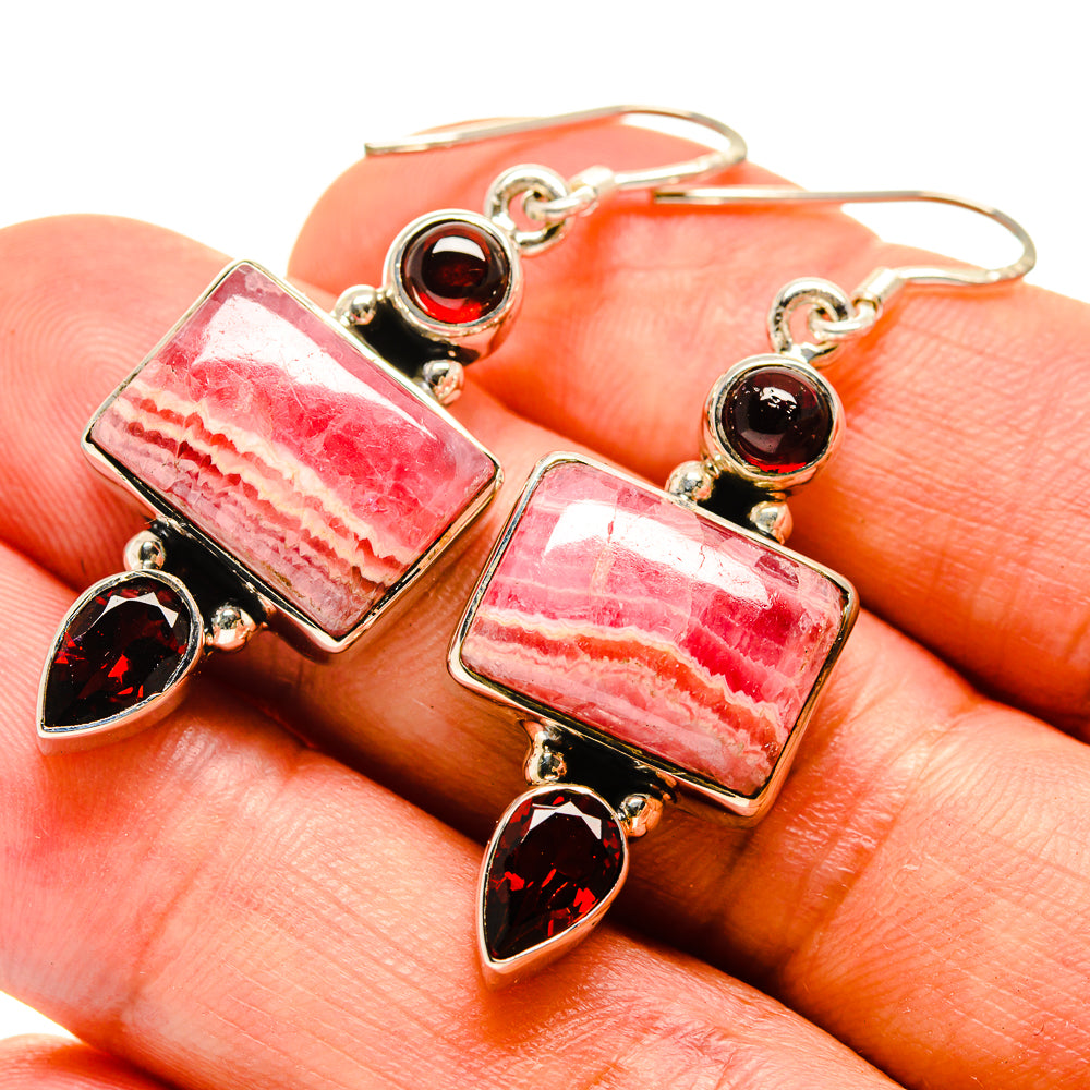 Rhodochrosite Earrings handcrafted by Anasilvercos - EARR415383