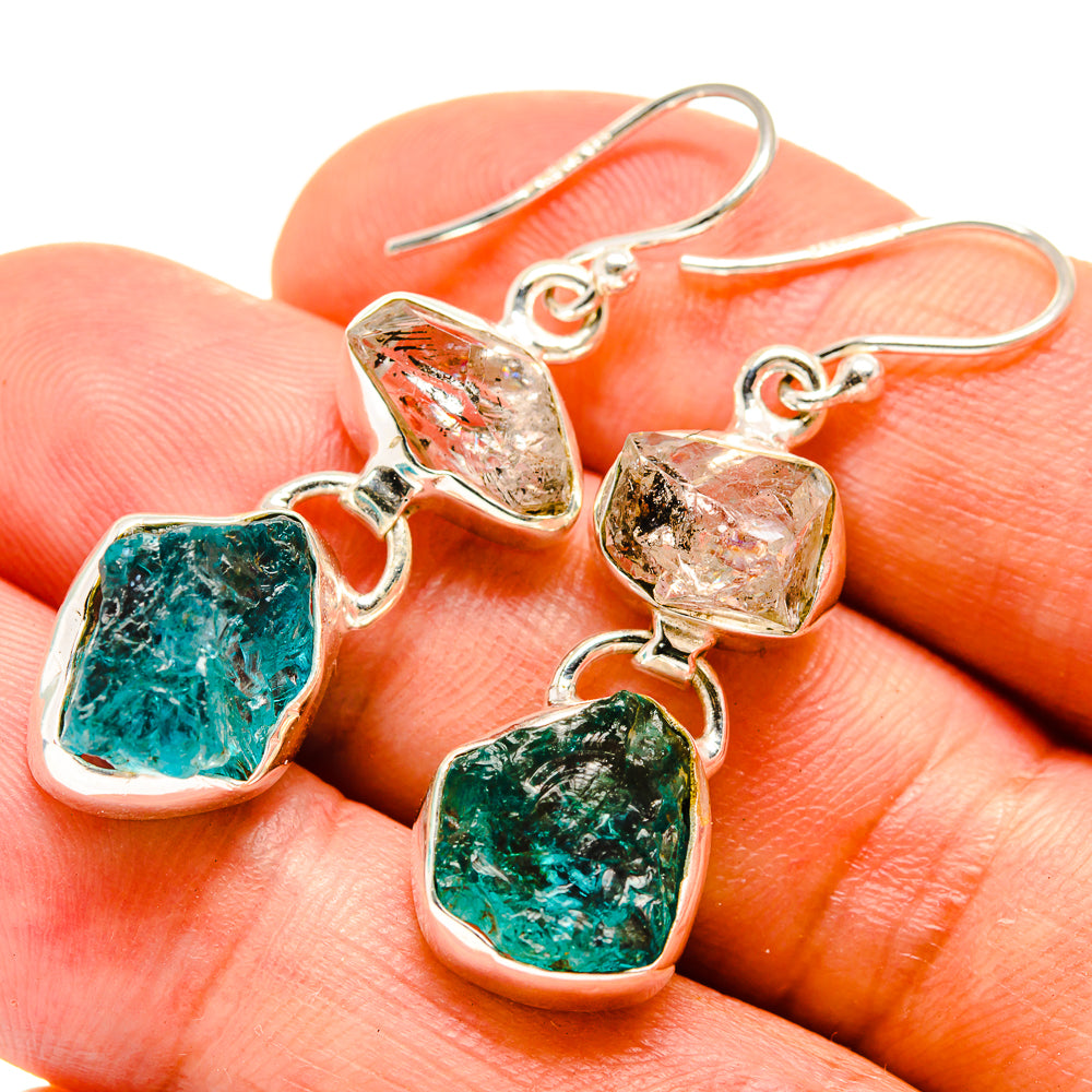Blue Fluorite Earrings handcrafted by Anasilvercos - EARR415387
