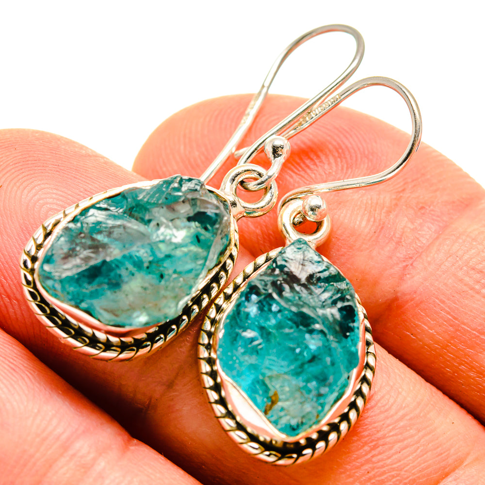 Blue Fluorite Earrings handcrafted by Anasilvercos - EARR415389