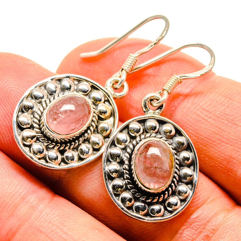 Rose Quartz Earrings handcrafted by Anasilvercos - EARR415390