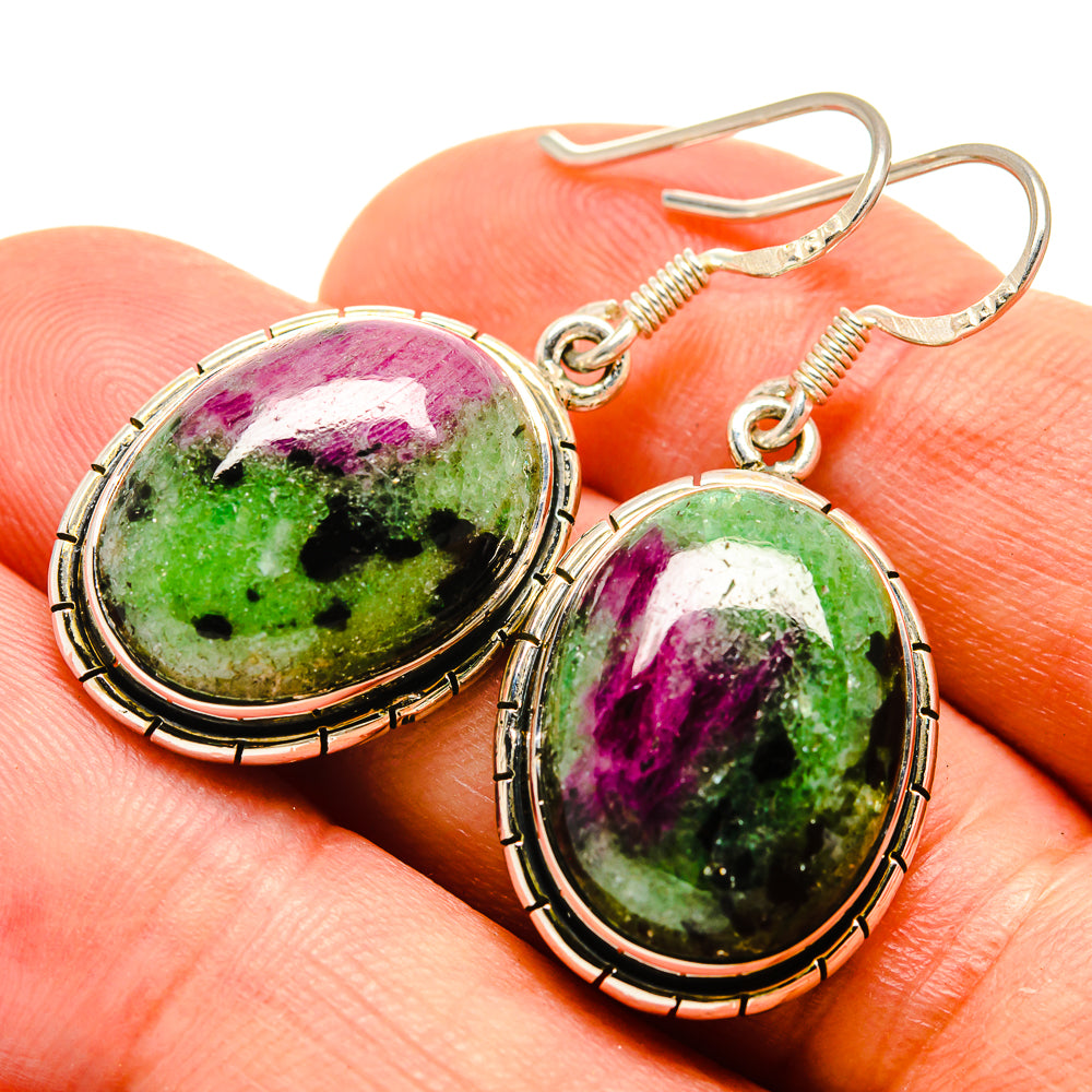 Ruby Zoisite Earrings handcrafted by Anasilvercos - EARR415404