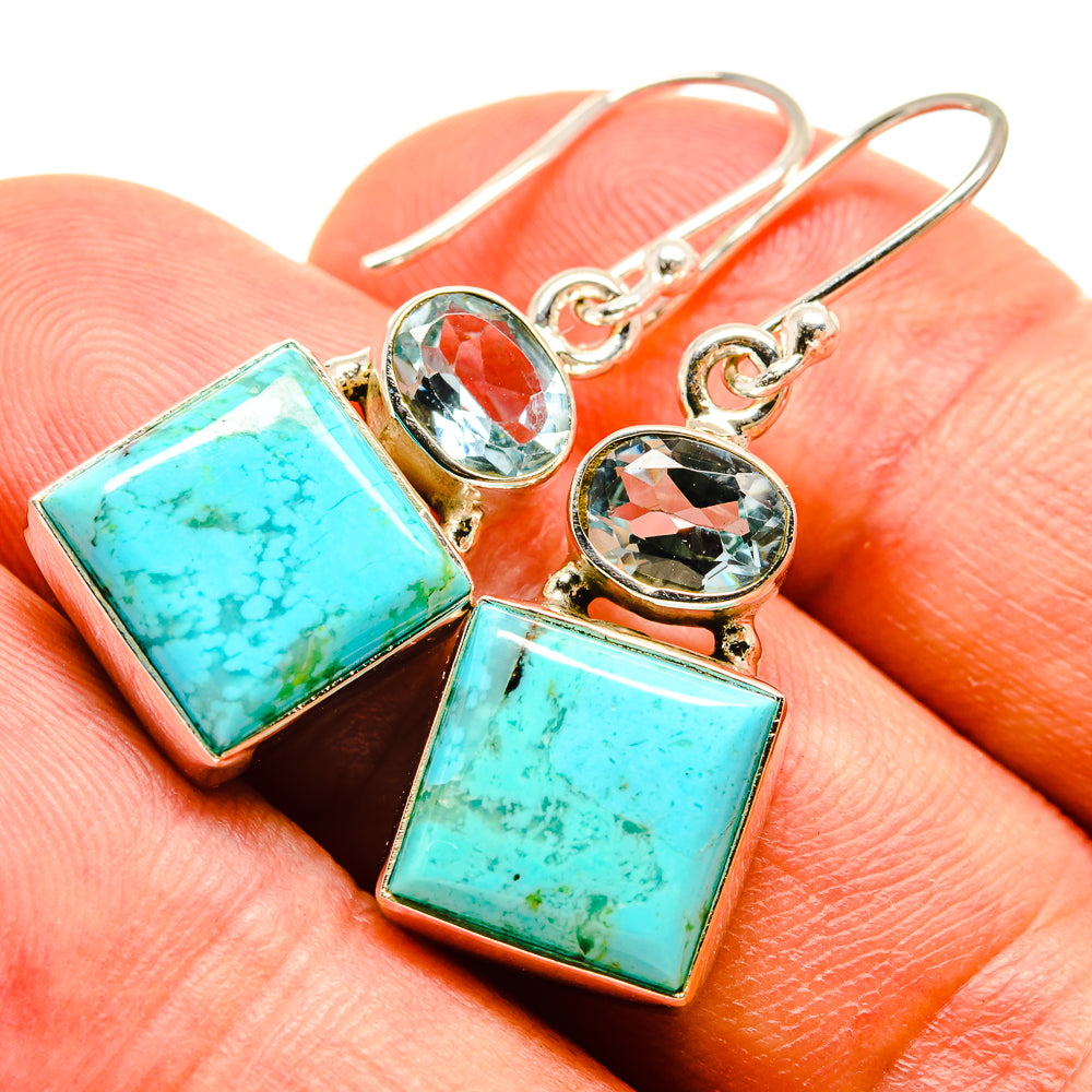 Arizona Turquoise Earrings handcrafted by Anasilvercos - EARR415425