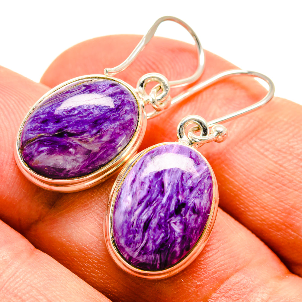Charoite Earrings handcrafted by Anasilvercos - EARR415428
