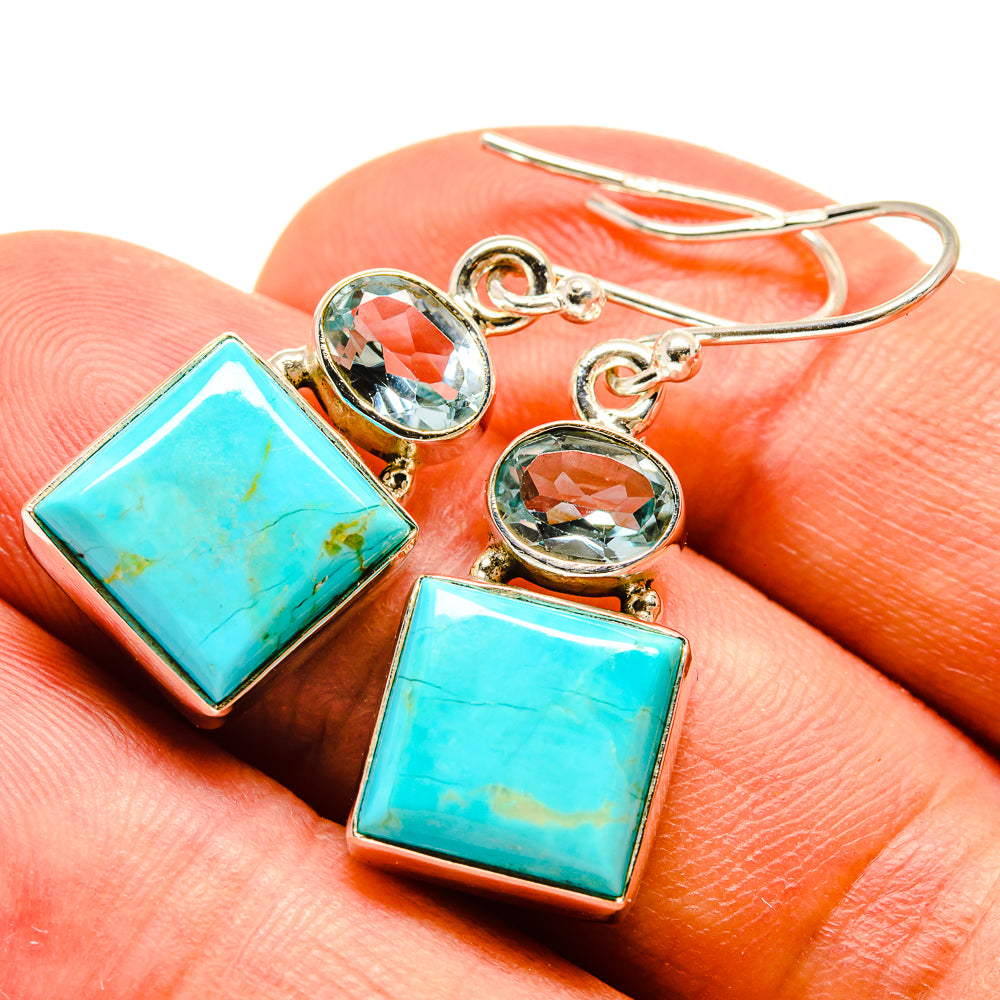 Arizona Turquoise Earrings handcrafted by Anasilvercos - EARR415433