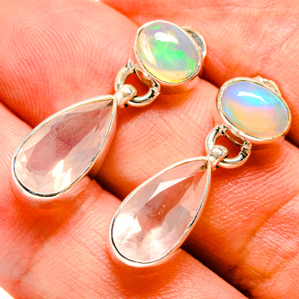 Rose Quartz Earrings handcrafted by Anasilvercos - EARR415450