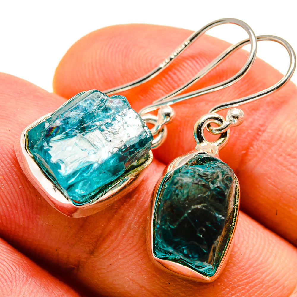 Blue Fluorite Earrings handcrafted by Anasilvercos - EARR415458