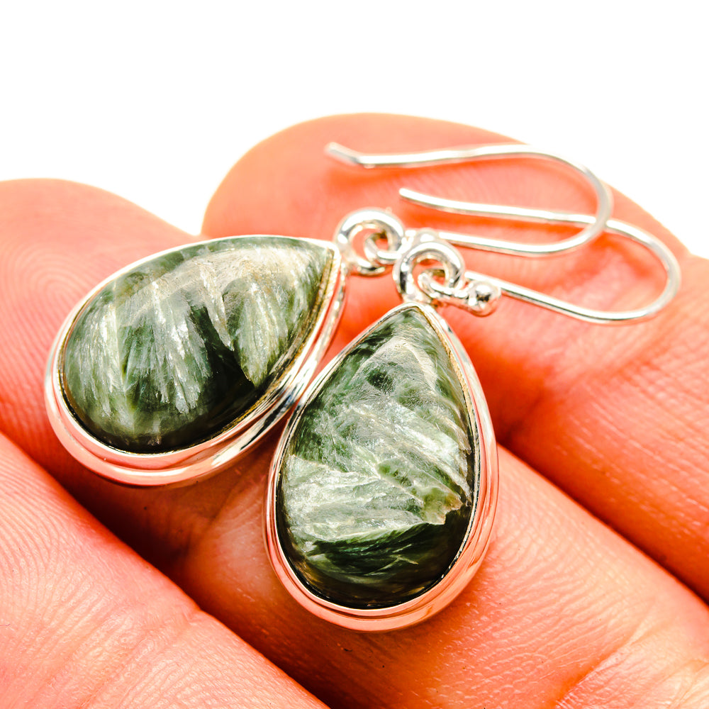 Seraphinite Earrings handcrafted by Anasilvercos - EARR415465