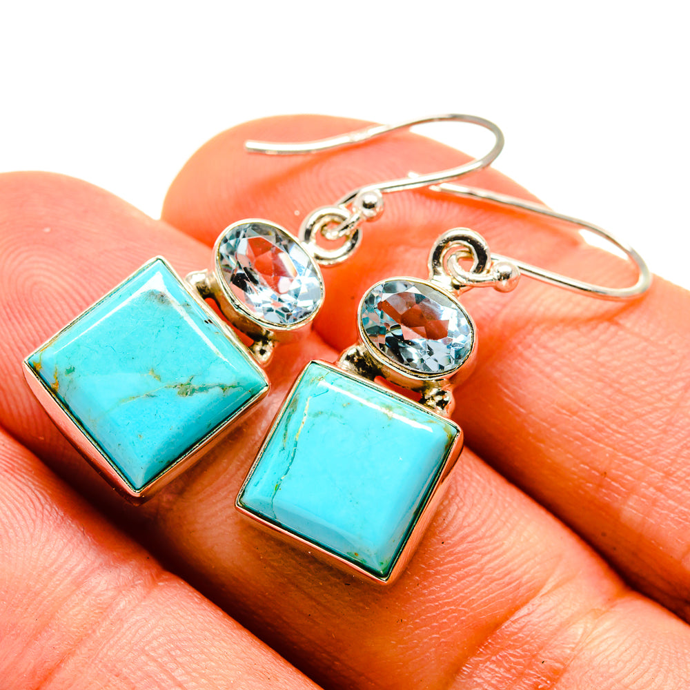 Arizona Turquoise Earrings handcrafted by Anasilvercos - EARR415484