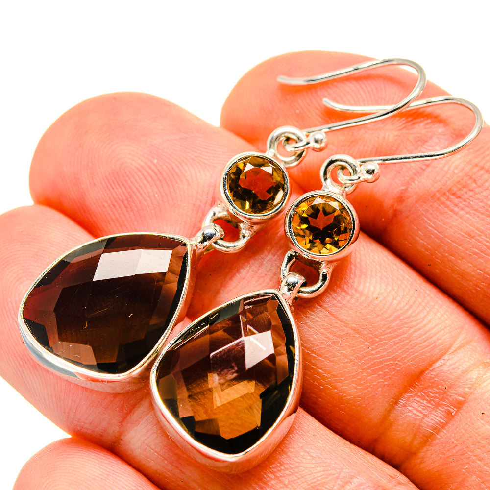 Smoky Quartz Earrings handcrafted by Anasilvercos - EARR415488