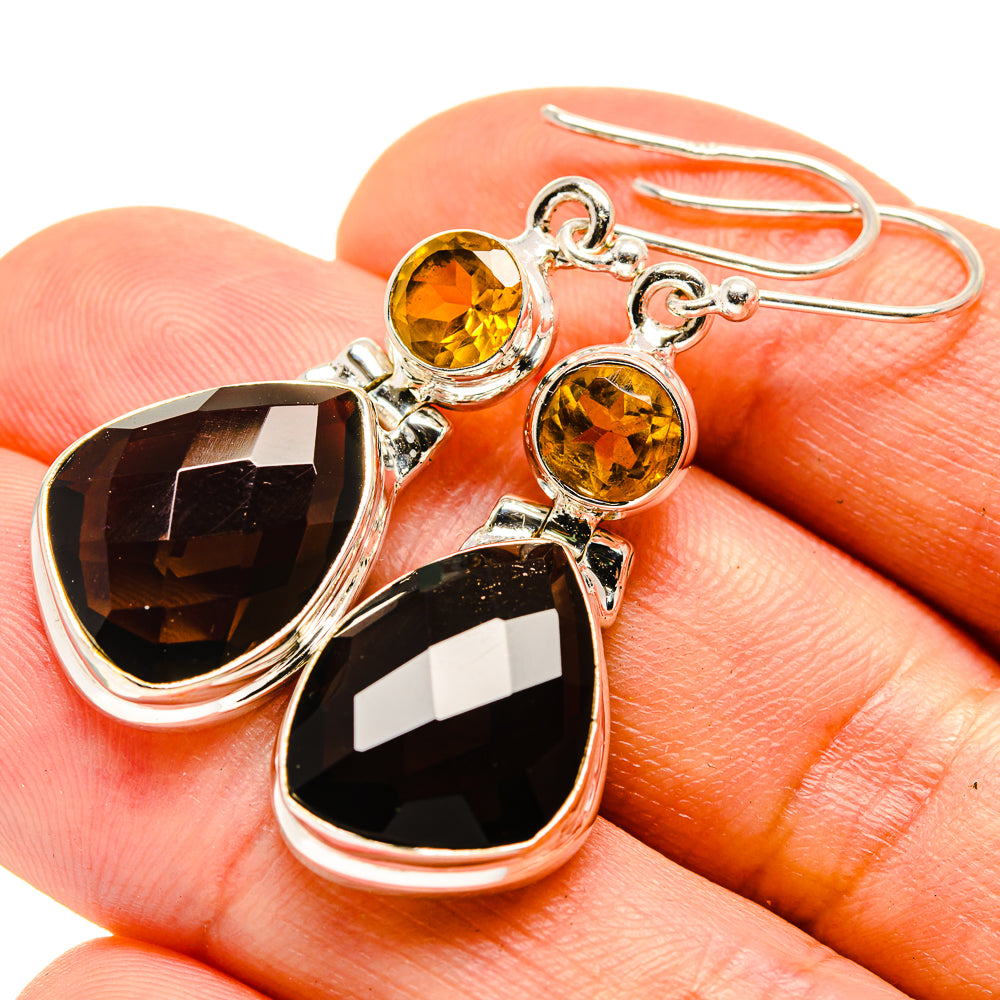 Smoky Quartz Earrings handcrafted by Anasilvercos - EARR415490