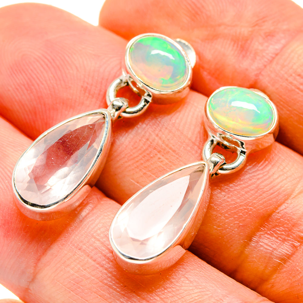 Rose Quartz Earrings handcrafted by Anasilvercos - EARR415496