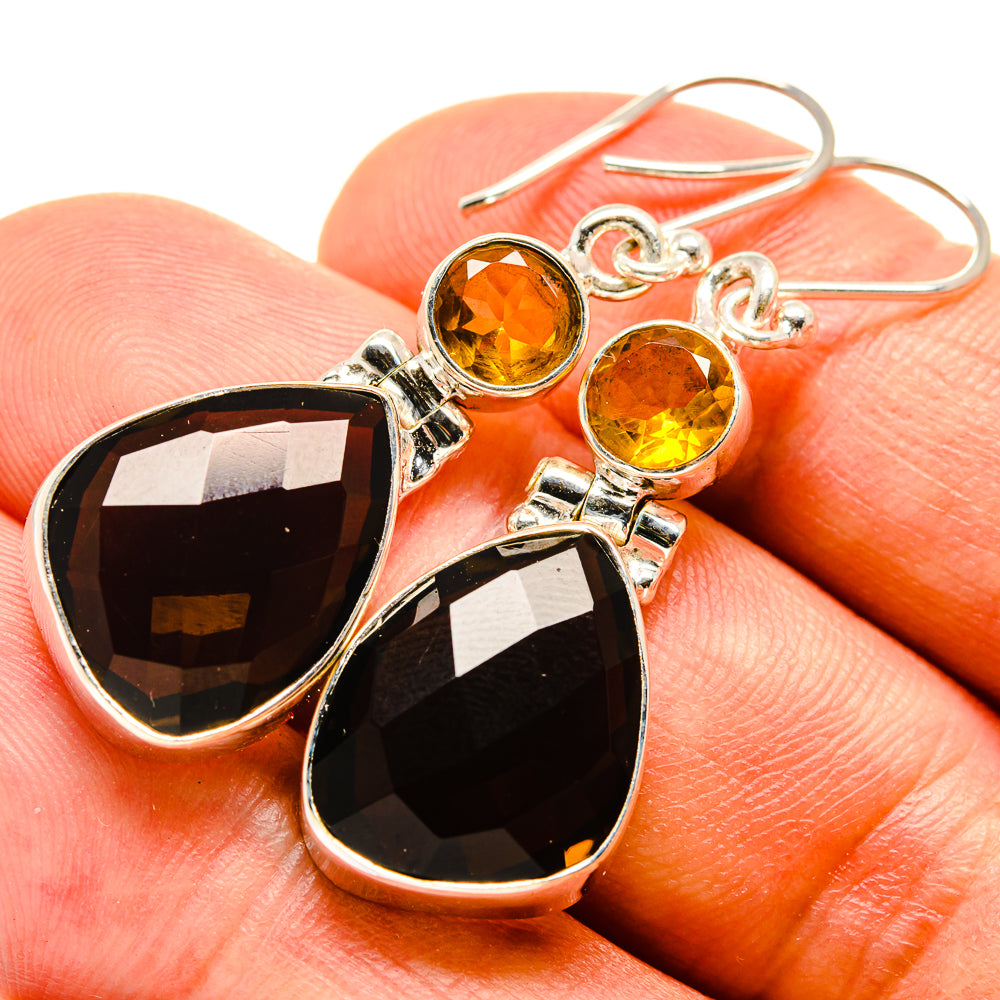 Smoky Quartz Earrings handcrafted by Anasilvercos - EARR415516