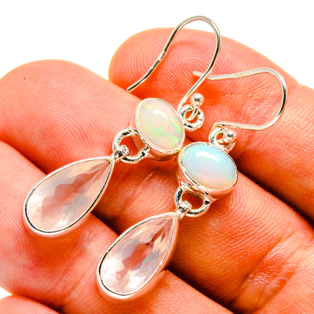 Rose Quartz Earrings handcrafted by Anasilvercos - EARR415528