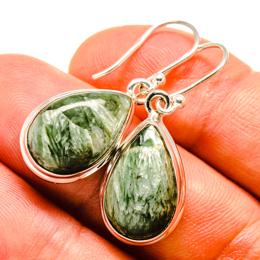 Seraphinite Earrings handcrafted by Anasilvercos - EARR415532