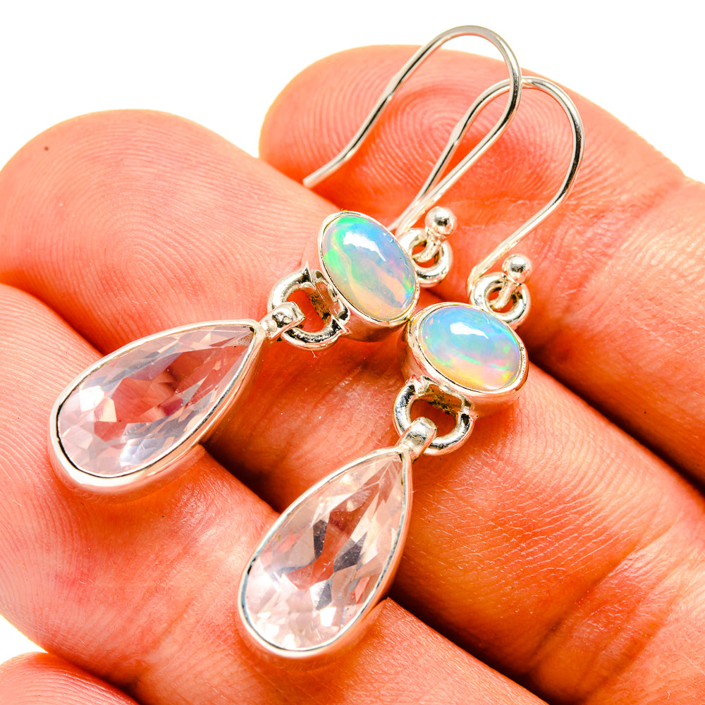 Rose Quartz Earrings handcrafted by Anasilvercos - EARR415539